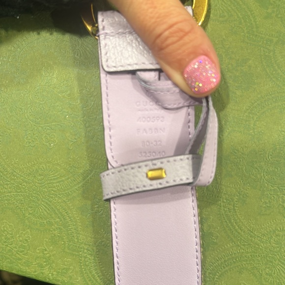 Gucci iridescent purple jumbo GG belt with box and dustbag - Picture 5 of 7